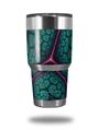 WraptorSkinz Skin Wrap compatible with RTIC 30oz ORIGINAL 2017 AND OLDER Tumblers Linear Cosmos Teal (TUMBLER NOT INCLUDED)