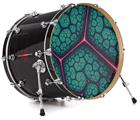 Decal Skin works with most 26" Bass Kick Drum Heads Linear Cosmos Teal - DRUM HEAD NOT INCLUDED