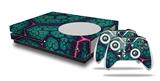 WraptorSkinz Decal Skin Wrap Set works with 2016 and newer XBOX One S Console and 2 Controllers Linear Cosmos Teal