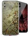 2 Decal style Skin Wraps set for Apple iPhone X and XS Cartographic