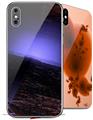 2 Decal style Skin Wraps set for Apple iPhone X and XS Nocturnal
