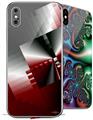 2 Decal style Skin Wraps set for Apple iPhone X and XS Positive Three