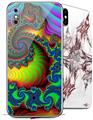 2 Decal style Skin Wraps set for Apple iPhone X and XS Carnival