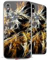 2 Decal style Skin Wraps set for Apple iPhone X and XS Flowers