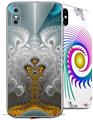 2 Decal style Skin Wraps set for Apple iPhone X and XS Heaven
