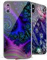 2 Decal style Skin Wraps set for Apple iPhone X and XS Many-Legged Beast