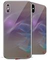 2 Decal style Skin Wraps set for Apple iPhone X and XS Purple Orange