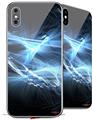 2 Decal style Skin Wraps set for Apple iPhone X and XS Robot Spider Web