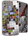2 Decal style Skin Wraps set for Apple iPhone X and XS Quilt