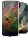 2 Decal style Skin Wraps set for Apple iPhone X and XS Swiss Fractal
