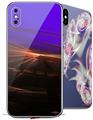 2 Decal style Skin Wraps set for Apple iPhone X and XS Sunset