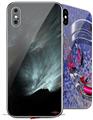 2 Decal style Skin Wraps set for Apple iPhone X and XS Thunderstorm