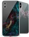 2 Decal style Skin Wraps set for Apple iPhone X and XS Thunder