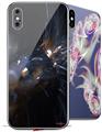 2 Decal style Skin Wraps set for Apple iPhone X and XS Cyborg