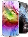 2 Decal style Skin Wraps set for Apple iPhone X and XS Burst