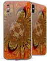 2 Decal style Skin Wraps set for Apple iPhone X and XS Flower Stone