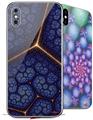 2 Decal style Skin Wraps set for Apple iPhone X and XS Linear Cosmos