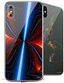 2 Decal style Skin Wraps set for Apple iPhone X and XS Quasar Fire