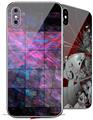 2 Decal style Skin Wraps set for Apple iPhone X and XS Cubic