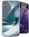 2 Decal style Skin Wraps set for Apple iPhone X and XS Icy