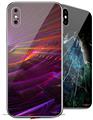 2 Decal style Skin Wraps set for Apple iPhone X and XS Swish