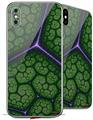 2 Decal style Skin Wraps set compatible with Apple iPhone X and XS Linear Cosmos Green
