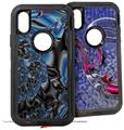 2x Decal style Skin Wrap Set compatible with Otterbox Defender iPhone X and Xs Case - Broken Plastic (CASE NOT INCLUDED)
