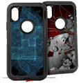 2x Decal style Skin Wrap Set compatible with Otterbox Defender iPhone X and Xs Case - Brittle (CASE NOT INCLUDED)