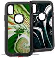 2x Decal style Skin Wrap Set compatible with Otterbox Defender iPhone X and Xs Case - Chlorophyll (CASE NOT INCLUDED)