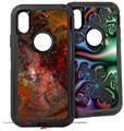 2x Decal style Skin Wrap Set compatible with Otterbox Defender iPhone X and Xs Case - Impression 12 (CASE NOT INCLUDED)