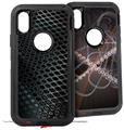 2x Decal style Skin Wrap Set compatible with Otterbox Defender iPhone X and Xs Case - Dark Mesh (CASE NOT INCLUDED)