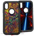 2x Decal style Skin Wrap Set compatible with Otterbox Defender iPhone X and Xs Case - Fire And Water (CASE NOT INCLUDED)