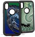 2x Decal style Skin Wrap Set compatible with Otterbox Defender iPhone X and Xs Case - Crane (CASE NOT INCLUDED)