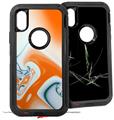 2x Decal style Skin Wrap Set compatible with Otterbox Defender iPhone X and Xs Case - Darkblue (CASE NOT INCLUDED)
