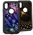 2x Decal style Skin Wrap Set compatible with Otterbox Defender iPhone X and Xs Case - Flowery (CASE NOT INCLUDED)