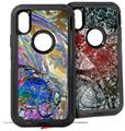 2x Decal style Skin Wrap Set compatible with Otterbox Defender iPhone X and Xs Case - Vortices (CASE NOT INCLUDED)