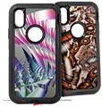 2x Decal style Skin Wrap Set compatible with Otterbox Defender iPhone X and Xs Case - Fan (CASE NOT INCLUDED)