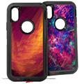 2x Decal style Skin Wrap Set compatible with Otterbox Defender iPhone X and Xs Case - Eruption (CASE NOT INCLUDED)