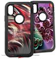2x Decal style Skin Wrap Set compatible with Otterbox Defender iPhone X and Xs Case - Fur (CASE NOT INCLUDED)