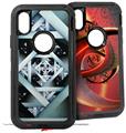 2x Decal style Skin Wrap Set compatible with Otterbox Defender iPhone X and Xs Case - Hall Of Mirrors (CASE NOT INCLUDED)