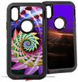 2x Decal style Skin Wrap Set compatible with Otterbox Defender iPhone X and Xs Case - Harlequin Snail (CASE NOT INCLUDED)