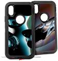 2x Decal style Skin Wrap Set compatible with Otterbox Defender iPhone X and Xs Case - Metal (CASE NOT INCLUDED)