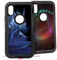 2x Decal style Skin Wrap Set compatible with Otterbox Defender iPhone X and Xs Case - Midnight (CASE NOT INCLUDED)