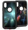 2x Decal style Skin Wrap Set compatible with Otterbox Defender iPhone X and Xs Case - Shards (CASE NOT INCLUDED)