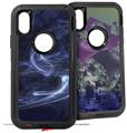 2x Decal style Skin Wrap Set compatible with Otterbox Defender iPhone X and Xs Case - Smoke (CASE NOT INCLUDED)