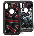 2x Decal style Skin Wrap Set compatible with Otterbox Defender iPhone X and Xs Case - Up And Down (CASE NOT INCLUDED)