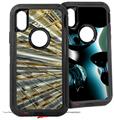 2x Decal style Skin Wrap Set compatible with Otterbox Defender iPhone X and Xs Case - Metal Sunset (CASE NOT INCLUDED)