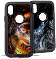 2x Decal style Skin Wrap Set compatible with Otterbox Defender iPhone X and Xs Case - Solar Flares (CASE NOT INCLUDED)