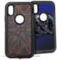 2x Decal style Skin Wrap Set compatible with Otterbox Defender iPhone X and Xs Case - Hexfold (CASE NOT INCLUDED)