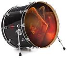 Decal Skin works with most 24" Bass Kick Drum Heads Flaming Veil - DRUM HEAD NOT INCLUDED